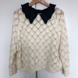 Butterfly collar decorative sweater
